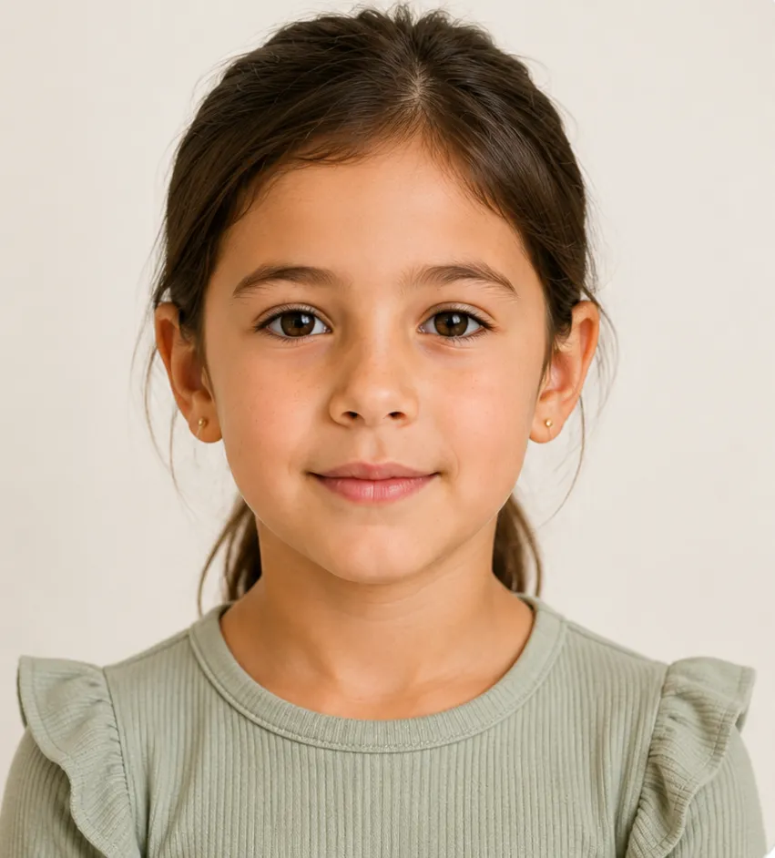Example photo: Front of face