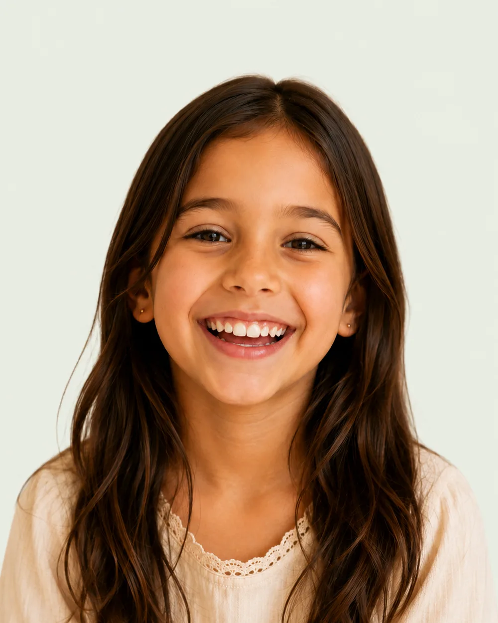 A smiling girl with a healthy, natural smile